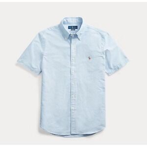 polo classic fit oxford shirt short sleeve Blue Size Medium Preppy‎ College 90's